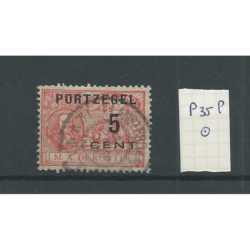 Netherlands P35P  with large round cancel VFU/used CV 16+ €