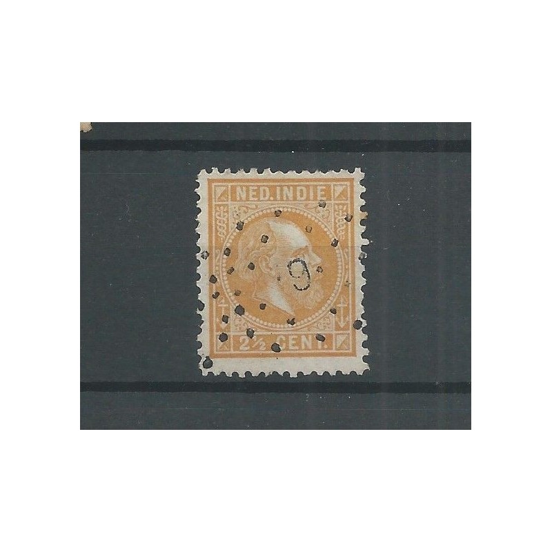 Dutch East Indies 7F numeral dot cancel 9  VFU/used  CV 47+ €