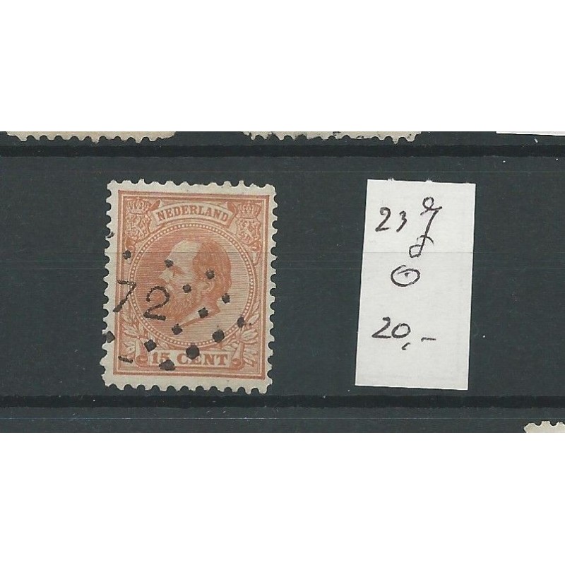 Netherlands 23J Willem III 1872   VFU/used   CV  20 €