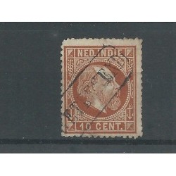 Dutch East Indies 9A with AANGETEEKEND cancel  VFU/used  CV ??? € verstevigd