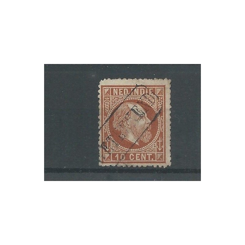 Dutch East Indies 9A with AANGETEEKEND cancel  VFU/used  CV ??? € verstevigd