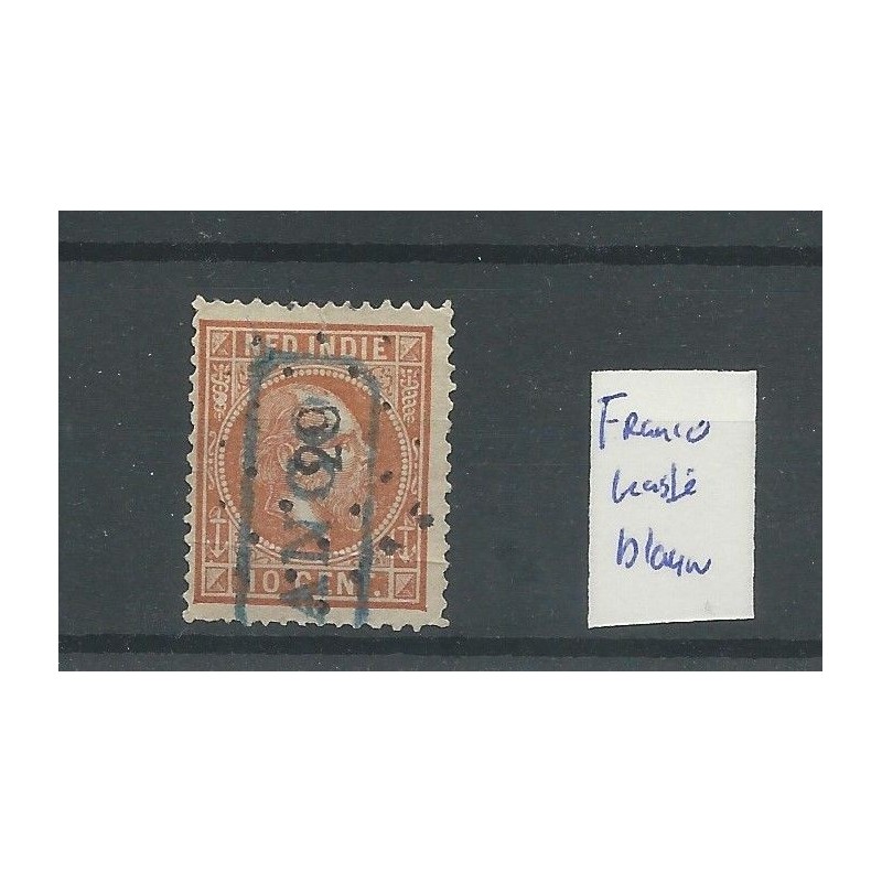 Dutch East Indies 9 with FRNACO kastje in BLUE VFU/used  CV ?? €