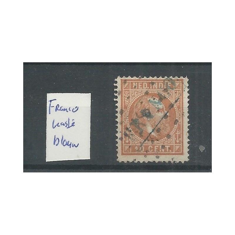 Dutch East Indies 9 with FRNACO kastje in BLUE VFU/used  CV ?? €
