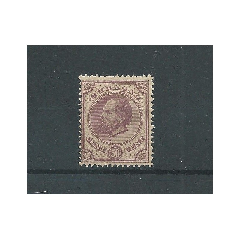 Curaçao  9C  willem III  50ct   MH/used  CV 2,5 €