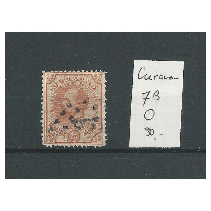 Curacao  7B  14 gr.gt. Willem III  25ct   VFU/gebr  CV 30 €