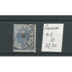 Curaçao  4C  13,5x13,25 gr.gt. Willem III  10ct   VFU/used  CV 27,5 €
