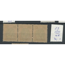Curaçao  27 Provisional issue strip of 3 MNH  CV  30+ €