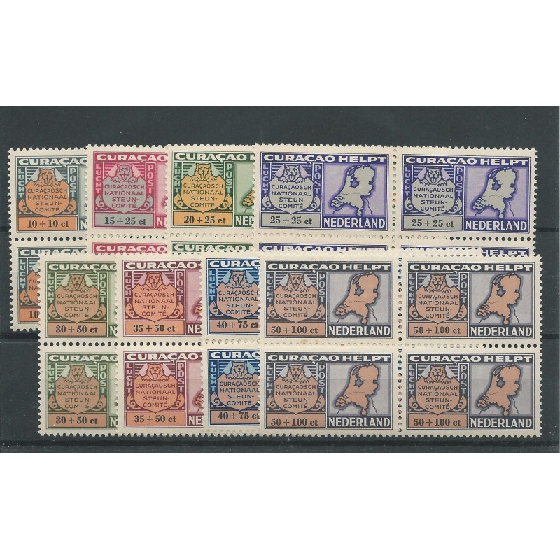 Curaçao  LP53-68  in  Blocks of 4 MNH  CV 140+ €