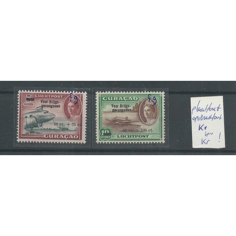 Curaçao LP43-44 with plate flaw  MH/unused CV 30+ €