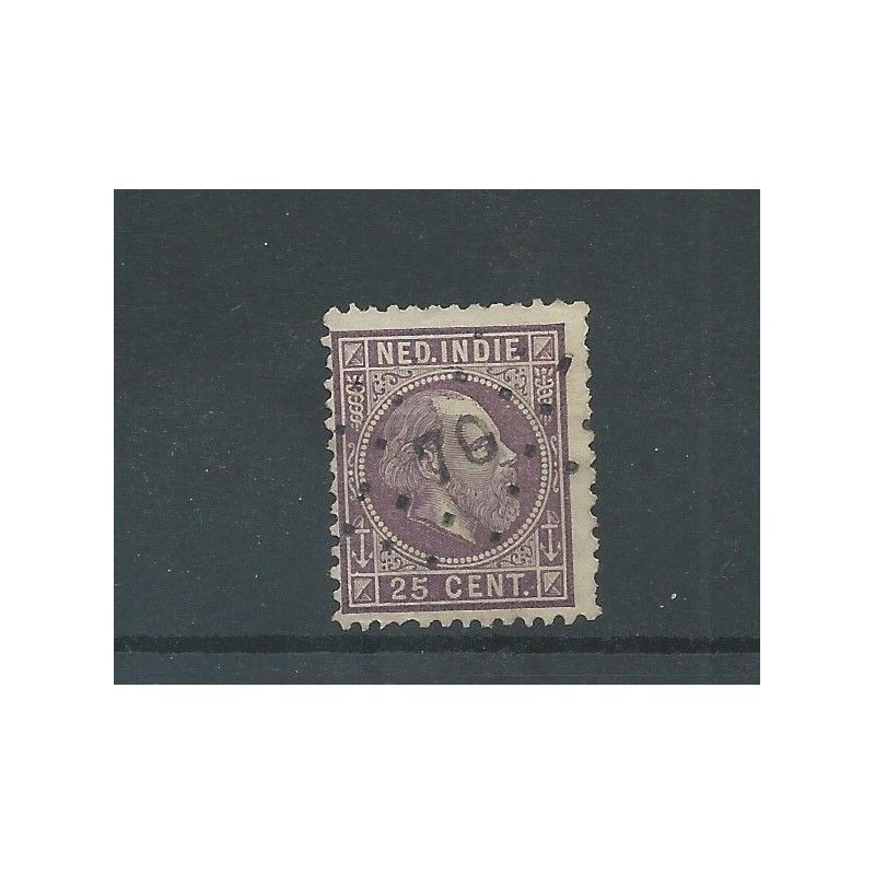 Dutch East Indies 13 Willem III with numeral dot cancel 70  VFU/used  CV 10+ €