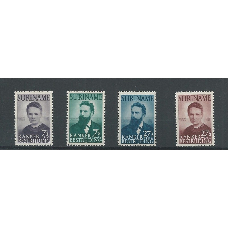 Suriname 280-283 Röntgen en Curie  MNH/posrfris  CV 90 €