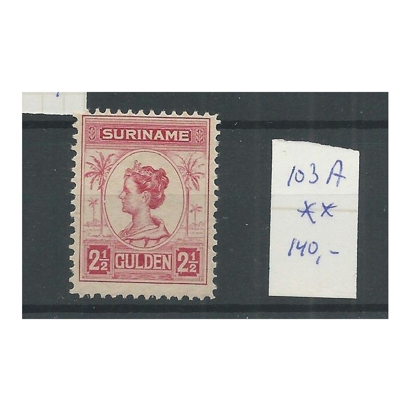 Suriname  103A Wilhelmina  MNH/postfris  CV 140 €