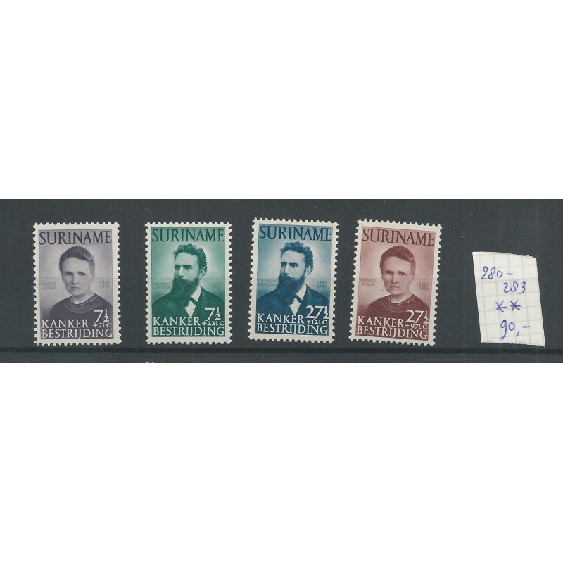 Suriname  280-283 Röntgen en Curie  MNH/postfris  CV 90 €