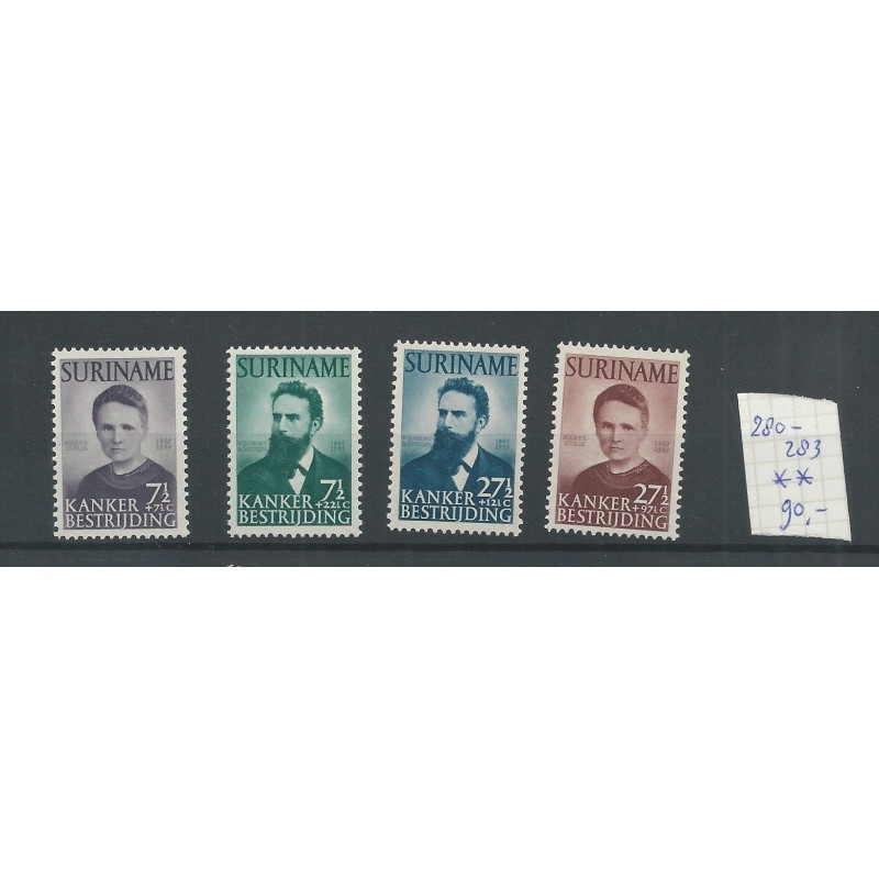 Suriname  280-283 Röntgen and Curie  MNH  CV 90 €