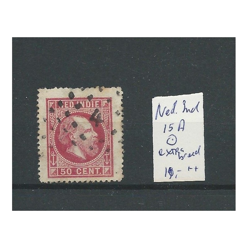 Dutch East Indies 15A  extra brede zegel  VFU/used  CV 10+ €