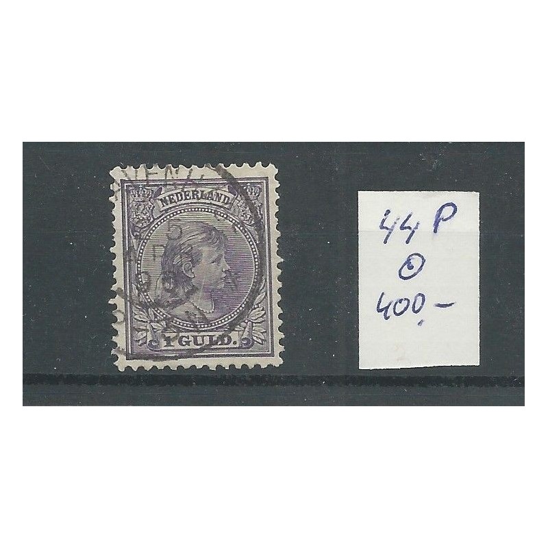 Netherlands 44P  plate flaw streep over wang VFU/used  CV 400 €