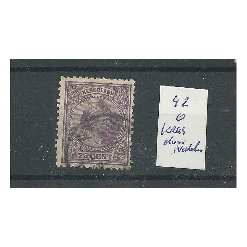 Netherlands 42 plate flaw "Kras door AND" VFU/used  CV ??  €