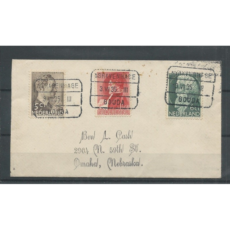 Netherlands 274-276 on Trein-cover to USA  !!  CV  ??? €