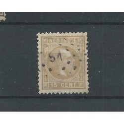 Dutch East Indies  11F with numeral dot cancel 51  VFU/used  CV 5+ €