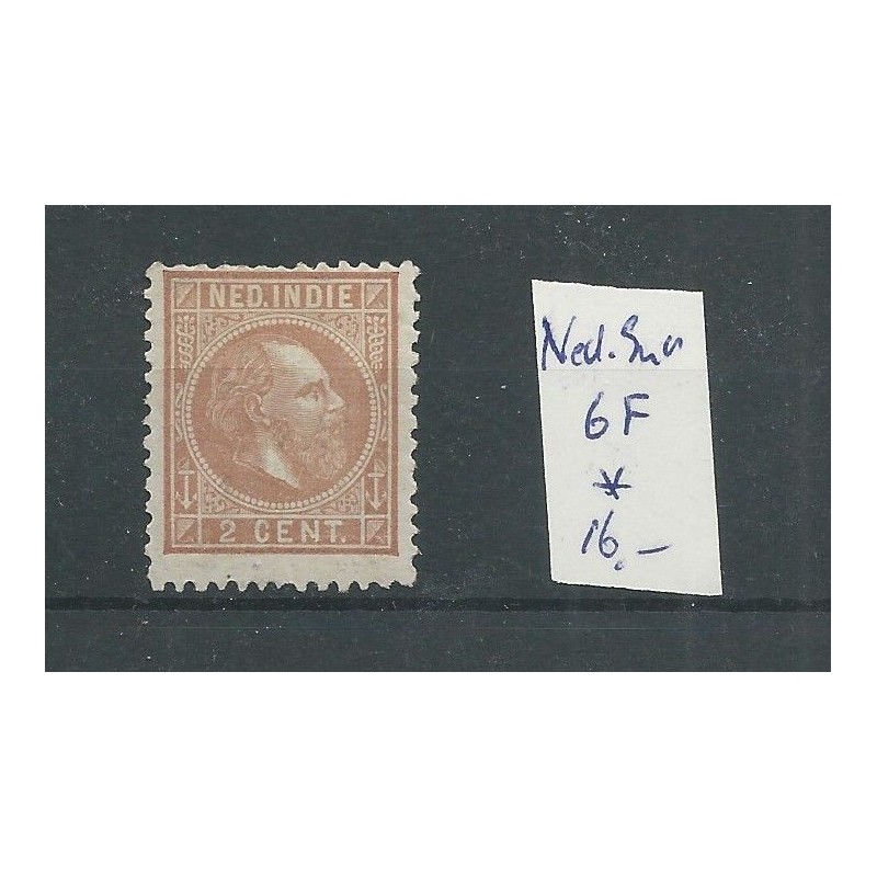 Ned. Indië  6F Willem III  MH/ongebr   CV 16 €