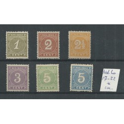 Dutch East Indies  17-22 Numeral MH/unused   CV 100 €