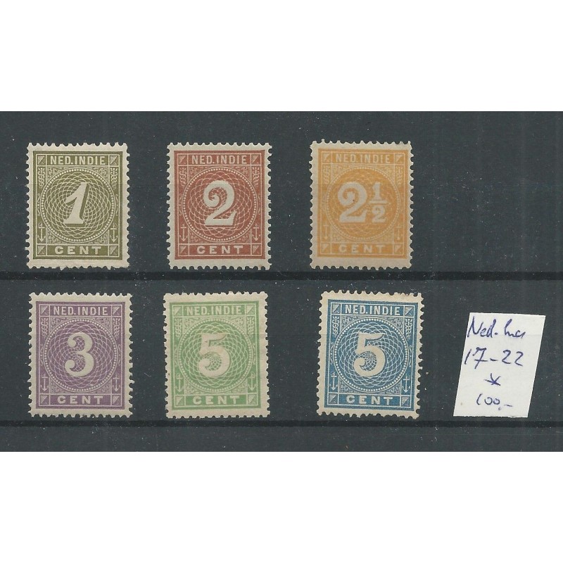 Dutch East Indies  17-22 Numeral MH/unused   CV 100 €