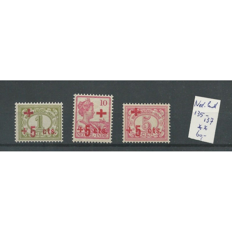 Ned. Indië 135-137 Rode Kruis MNH/postfris  CV 60 €