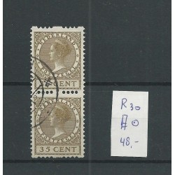 Netherlands  R30 pair  Syncopated perforation Two-sided  m .wm.  VFU/used  CV  48 €