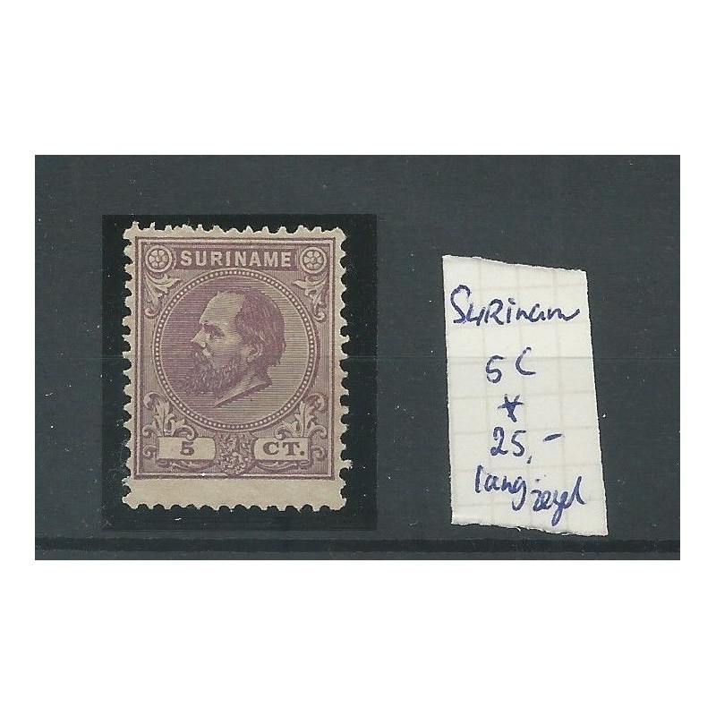 Suriname  5C Willem III  MH/ongebr  CV 25+ € Pracht exemplaar!!