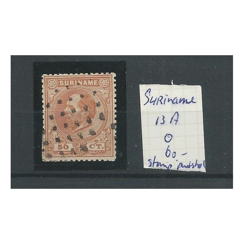 Suriname  13A  "STOMP NUMERAL DOT CANCEL" MH/unused  CV 60++ € Extremely fine copy!!