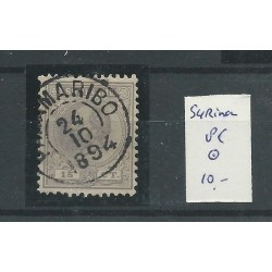 Suriname  8C Willem III  VFU/used  CV 10 € Extremely fine copy!!