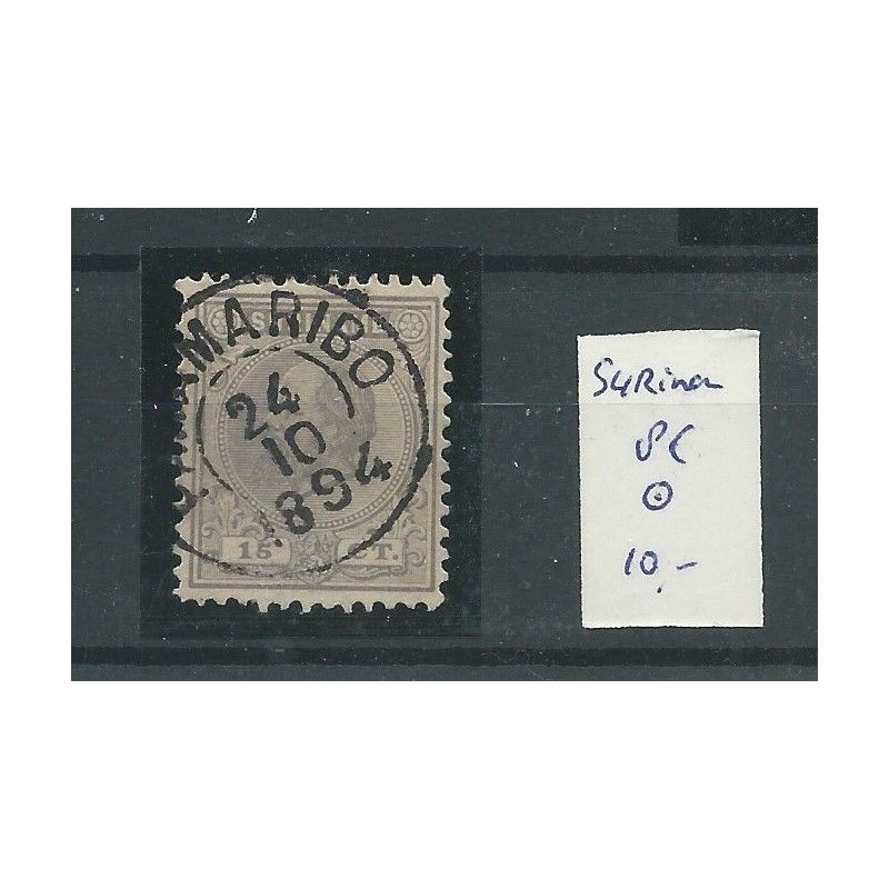 Suriname  8C Willem III  VFU/gebr  CV 10 € Pracht exemplaar!!