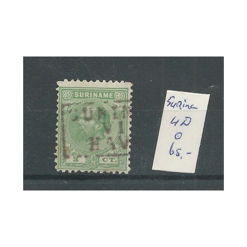 Suriname  4D Willem III VFU/gebr  CV 65 € Pracht exemplaar!!