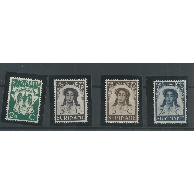 Suriname  183-186 Emancipatie  MNH/postfris CV 18 € Pracht exemplaar!!