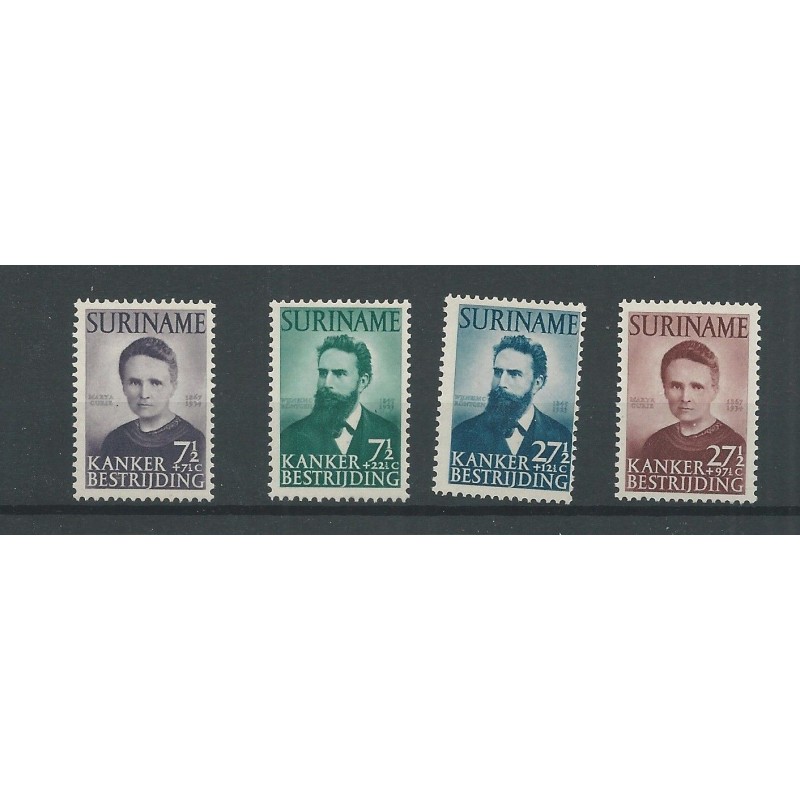Suriname 280-283 Röntgen and Curie MNH  CV 90 € Extremely fine copy!!
