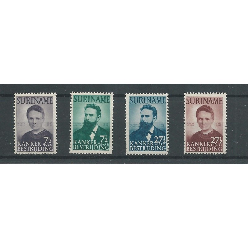 Suriname 280-283 Röntgen and Curie MNH  CV 90 € Extremely fine copy!!