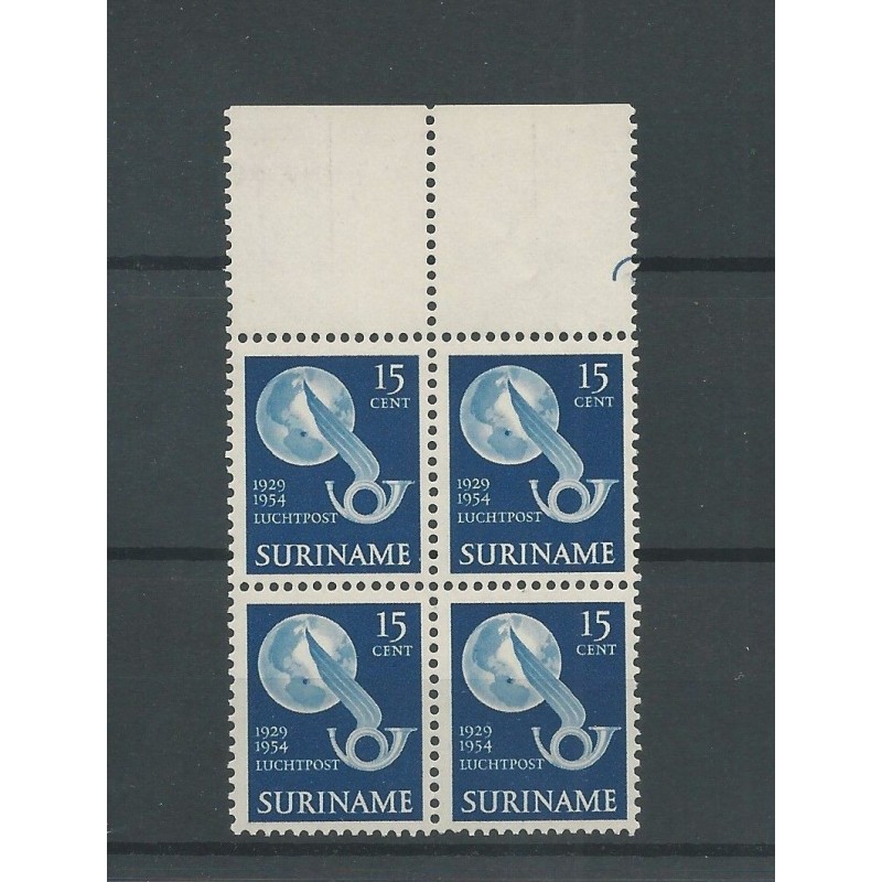 Suriname LP32 blokje van 4  MNH/postfris  CV 10+ € Pracht exemplaar!!