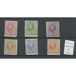 Suriname 3A-13A  Willem III 1873  MH/unused  CV  515 €