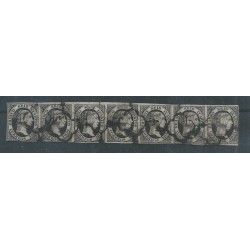 Spanje 6  in STRIP of 7  VFU/used   CV 300++ € Extremely fine !!
