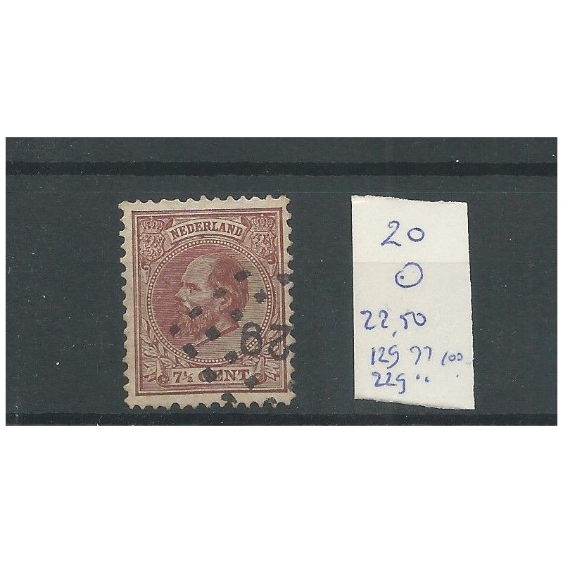Netherlands  20 with numeral dot cancel 129 of 229 ?? VFU/used  CV 100+ €