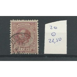 Netherlands  20 with "HELMOND" small round cancel VFU/used  CV 22,50 €