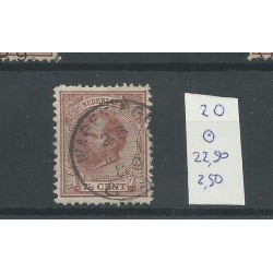 Netherlands  20 with "WAGENINGEN" small round cancel VFU/used  CV 25 €