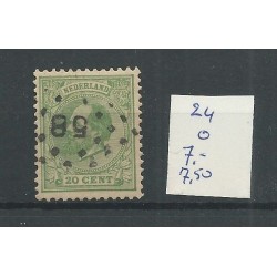 Netherlands  24 with numeral dot cancel 58   VFU/used  CV 15 €