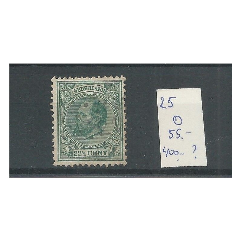 Netherlands  25H with numeral dot cancel 21  VFU/used  CV 450 €