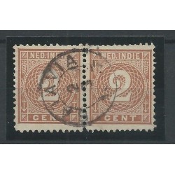 Dutch East Indies 18B/18A Numeral Combitanding  VFU/used CV -,- €  CERTIFICATE