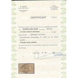 Dutch East Indies 18B/18A Numeral Combitanding  VFU/used CV -,- €  CERTIFICATE