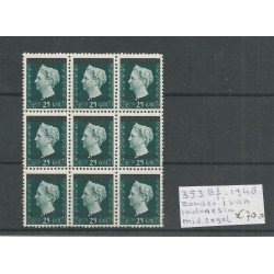 Dutch East Indies  353Bf without i  block 9 MNH  CV 70+ €