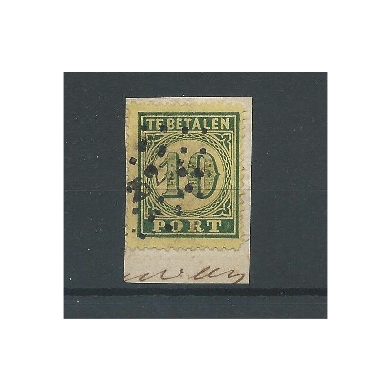 Dutch East Indies  P2 Postage due on piece numeral dot cancel 62 VFU/used  CV 190 €
