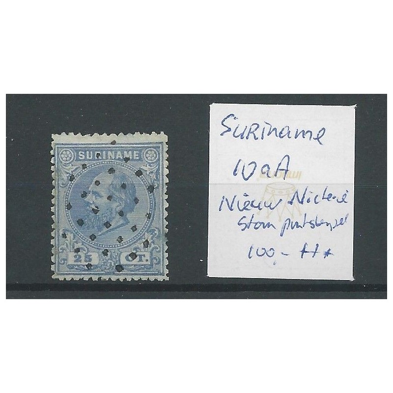 Suriname 10aA met STOMP puntstempel  VFU/gebr  CV 100++ €