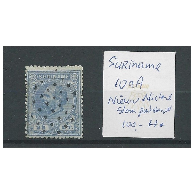 Suriname 10aA with STOMP numeral dot cancel  VFU/used  CV 100++ €